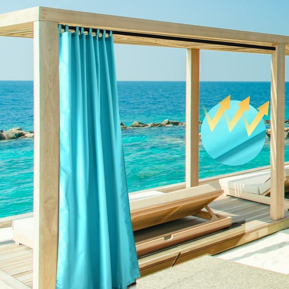 Yescom 54"x120" Outdoor Curtain Panel Tab Top UV30+ Patio Pergola Porch Deck 2 Piece