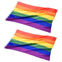 Yescom 5x3 Ft Rainbow Flag Gay Pride Lesbian LGBT Banner Polyester with Grommets 2 Pack