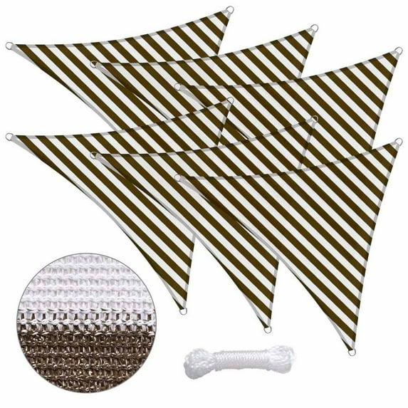 Yescom 6 Pack 3 Ft 97% UV Block Permeable Fabric Triangle Sun Shade Sail Heavy Duty Canopy Outdoor Pool