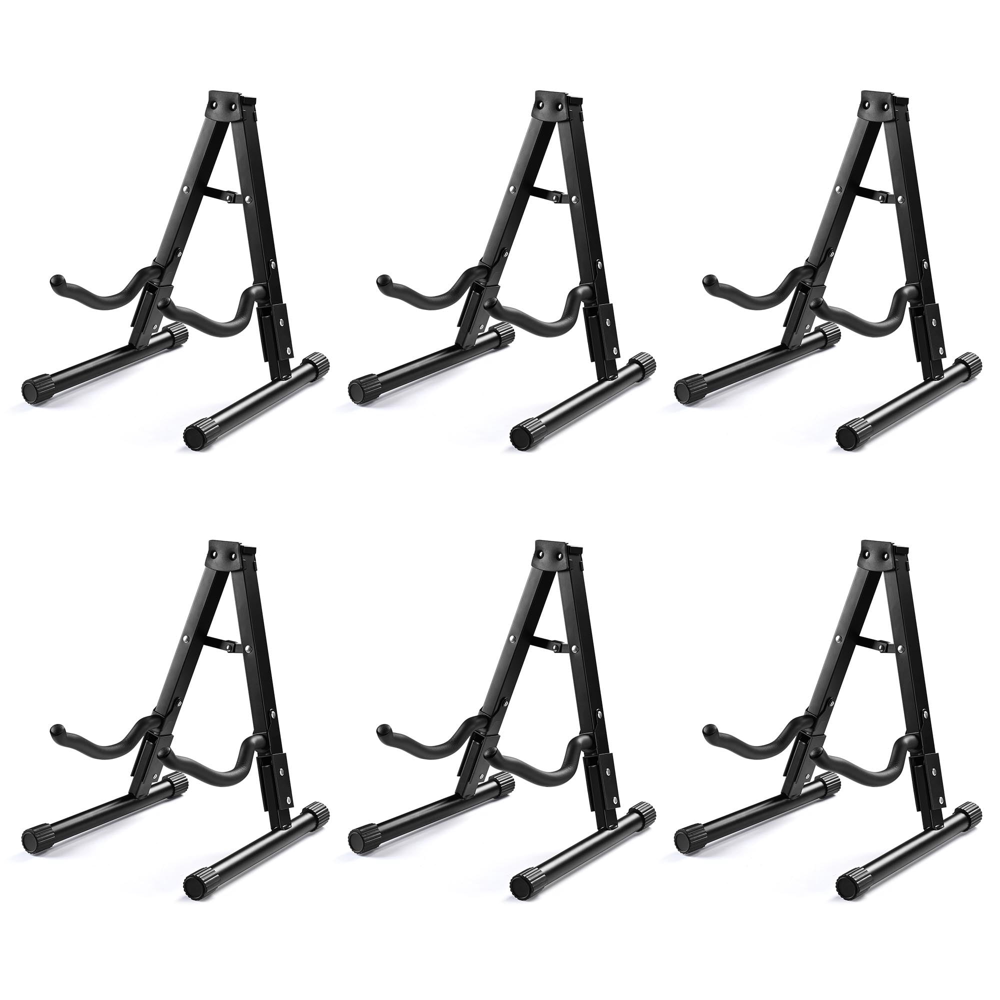 Yescom 6 Pcs Folding Guitar Stand Floor A-Frame w/ Foam Arms Instrument Display Universal for Acoustic Electric Bass