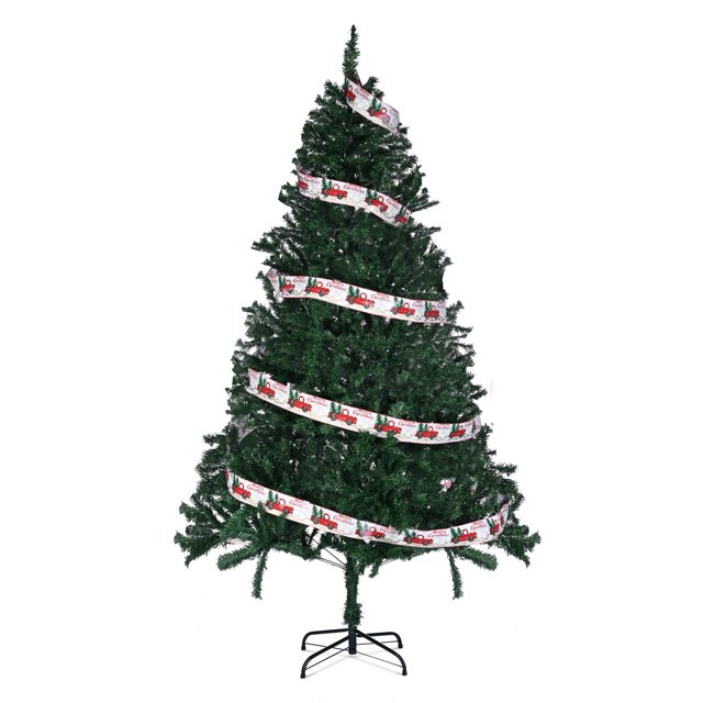 6 ft Artificial Christmas Tree Hinged Metal Stand W/ 670 Branch
