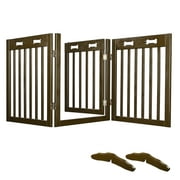 Yescom 60"x24" 3 Panel Folding Pet Gate Wood Dog Fence Baby Safety Gate Playpen