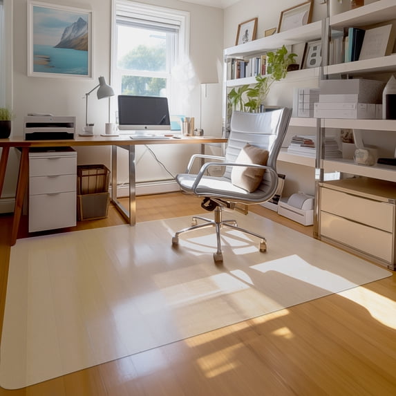 Yescom 60x46" Rectangle PVC Floor Mat Protector 1.5mm Thickness for Home Office Rolling Chair Desk