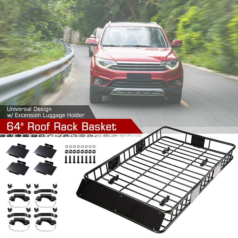 Yescom 64 Roof Rack Car Basket Carrier Top Cargo SUV Universal Steel  Luggage Holder 250lbs Capacity
