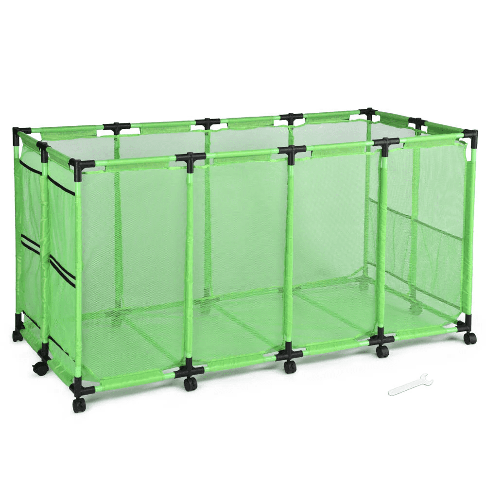 Yescom 65" Pool Toy Storage Large Rolling Cart Mesh Bin, Green