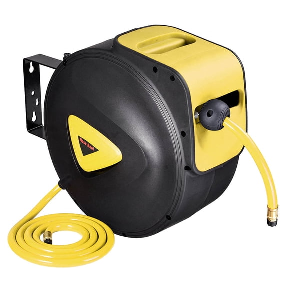 Yescom 3/8" x 65 ft Retractable Air Hose Reel 300 PSI Max Auto Rewind Ceiling / Wall Mount 180° Swivel Air Compressor