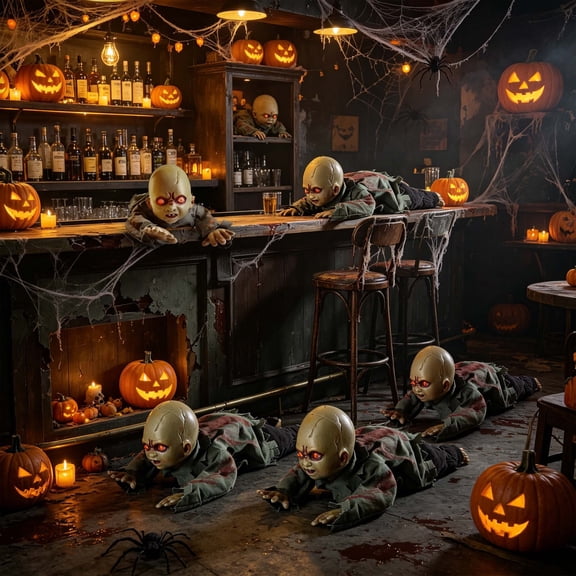 Yescom 6Pack Halloween Animated Crawling Baby Zombie Sensor Activated Decor 2026