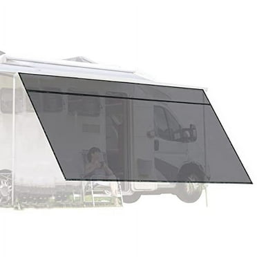 Yescom 6x15' RV Awning Sun Shade Screen Black Mesh UV Blocker RV Awning Shade for Camping Trailer Camper Patio Outdoor