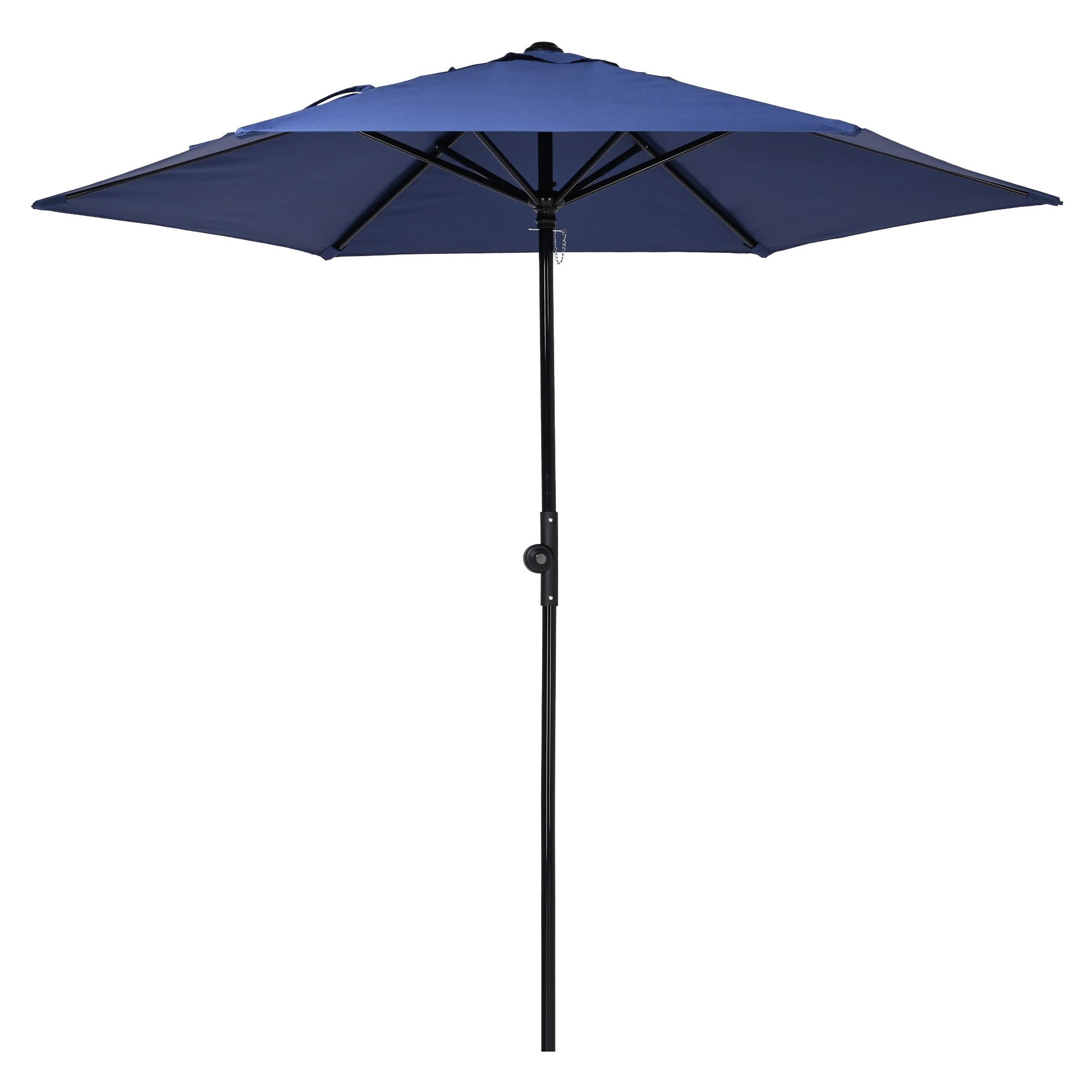 Yescom 7.5 Ft Outdoor Patio Umbrella 6 Ribs with Scale Tilt Button Strap UV30+ Sunshade Garden Parasol for Yard Deck Market Pool Navy Blue
