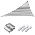 thumbnail image 1 of Yescom 7FT 97% UV Block Triangle Sun Shade Sail Decor Patio Pool Garden Yard Lawn Carport Cover Net Awning Gray+White, 1 of 10