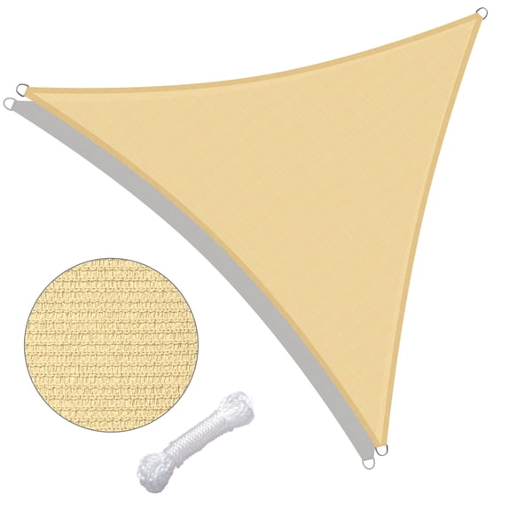 Yescom 7FT 97% UV Block Triangle Sun Shade Sail Decor Patio Pool Garden Yard Lawn Carport Net Awning Mellow Yellow