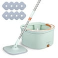 thumbnail image 1 of Yescom 8 Microfiber Pads Square Spin Mop and Bucket System Set Floor Cleaning With Separate Clean and Dirty Water Filtration Green, 1 of 10