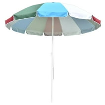 Yescom 8' Rainbow Beach Umbrella Sunshade with Tilt Sand Anchor UV Protection Outdoor