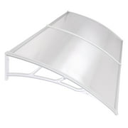 Yescom 80"x40" Door Window Awning Whole One-piece Polycarbonate UV30+ Outdoor Rain Snow Protection Transparent White
