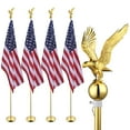 thumbnail image 1 of Yescom 8Ft Indoor Flag Pole Kit Eagle Topper Aluminum Gold Pole w/ Base US Flag 4 Pack, 1 of 11