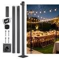 thumbnail image 1 of Yescom 8Ft Sun Shade Sail Pole Post Canopy Awning Deck Patio Backyard with Pole Bracket Clamp Powder Patio Outdoor Black, 1 of 7