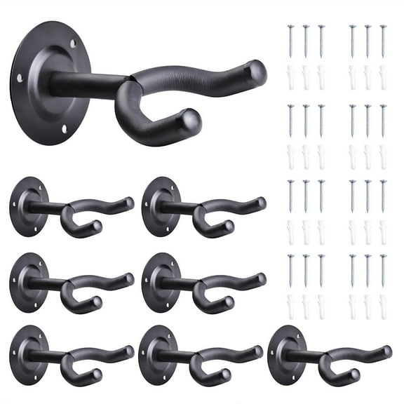 Yescom 8Pcs Guitar Wall Mount Hanger Holder Hook Rack Stand Home Studio Display for Guitar Bass with Screws