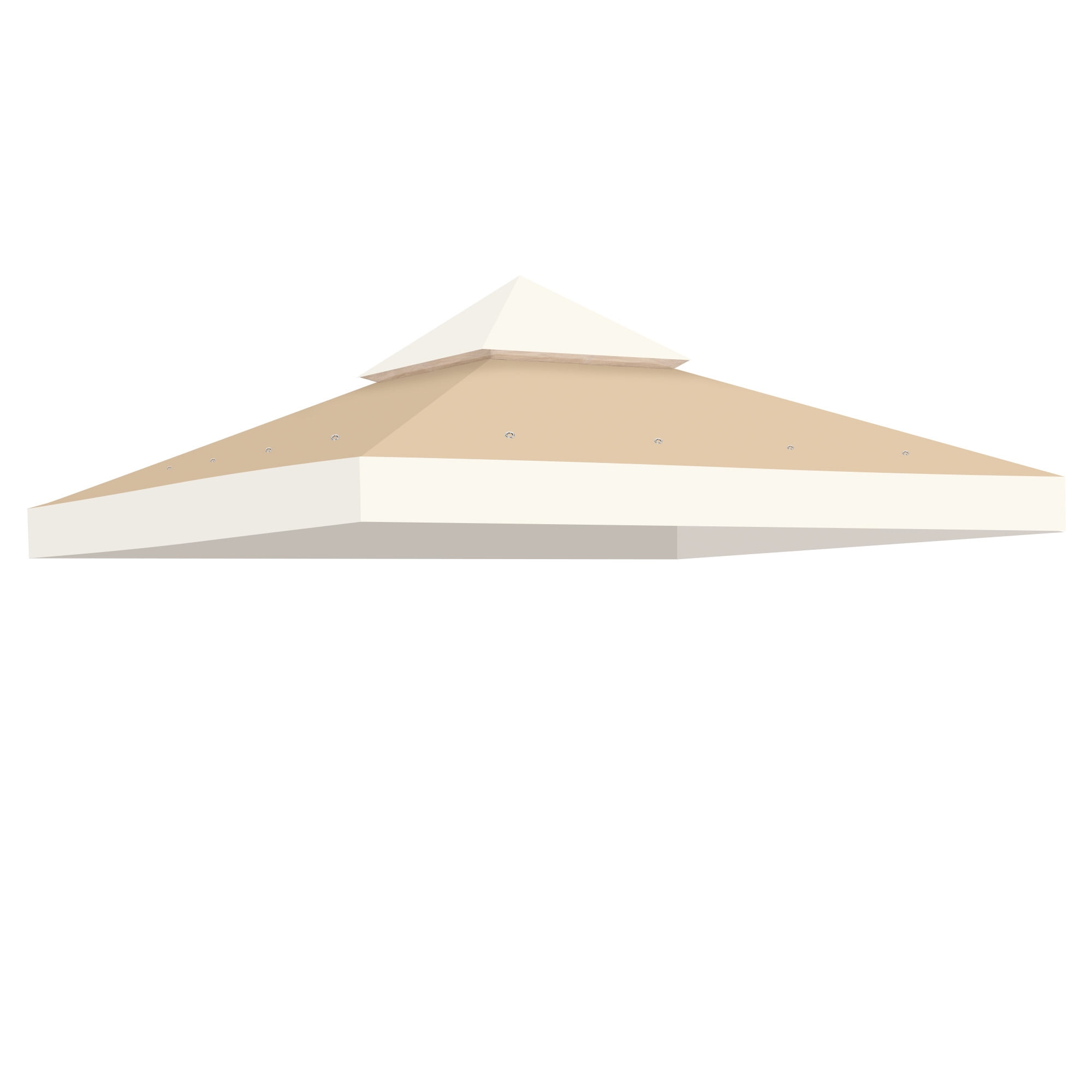 Ivory and Sand Dual-Tier Gazebo Canopy Replacement Cover