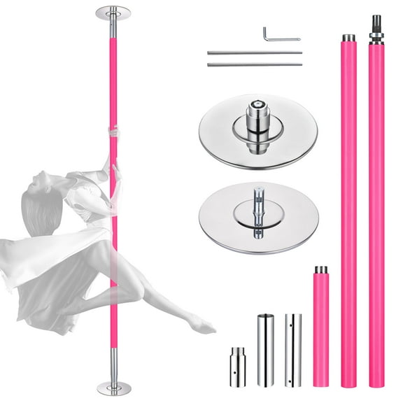 Yescom 9.25 Ft Professional Stripper Pole 45mm Silicone Spinning Static Dance Pole Kit Dancing Pole, Pink