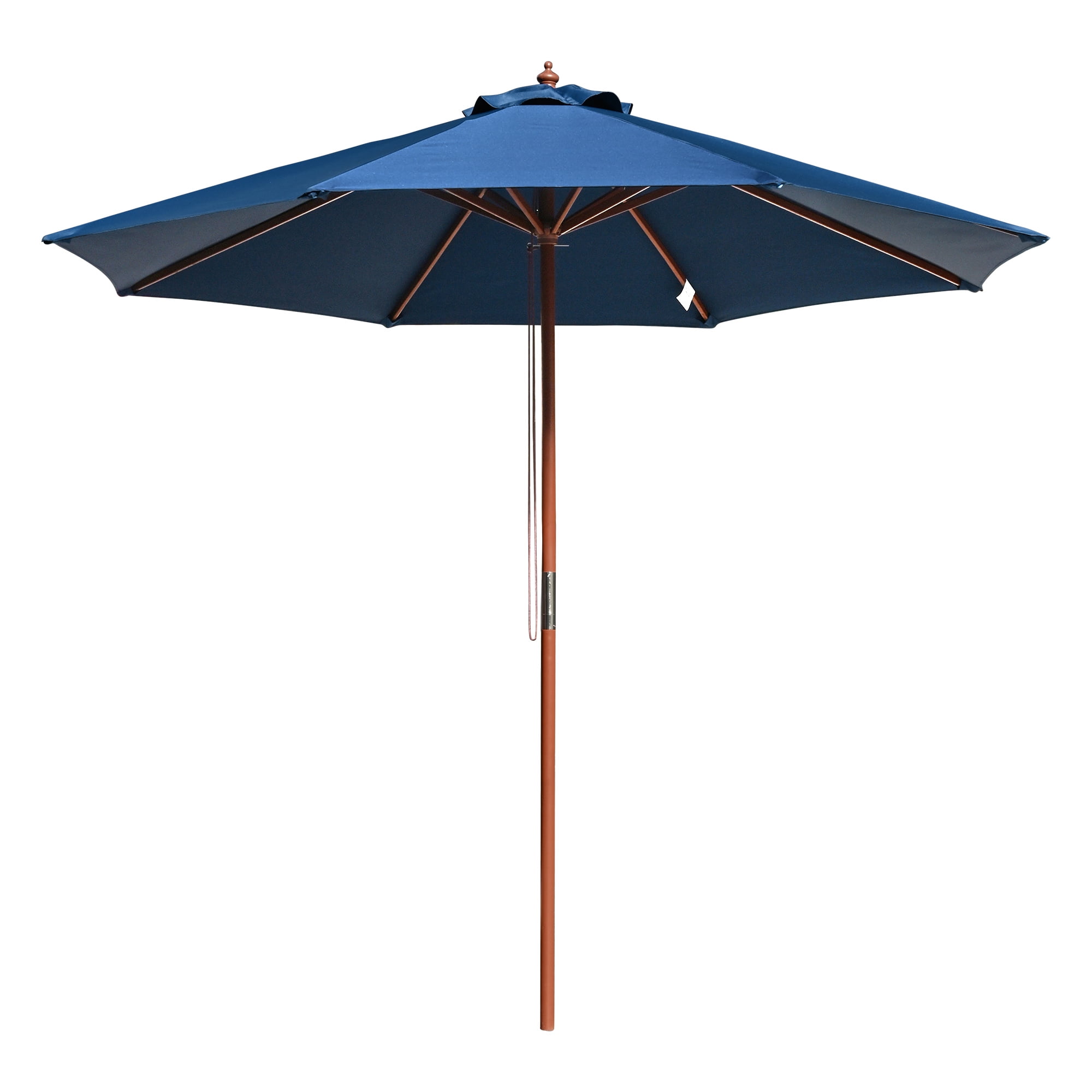 Yescom 9FT Wooden Patio Umbrella UV30+ for Beach Pool Wedding Party Table Market Garden Yard Hotel Deck Cafe Navy