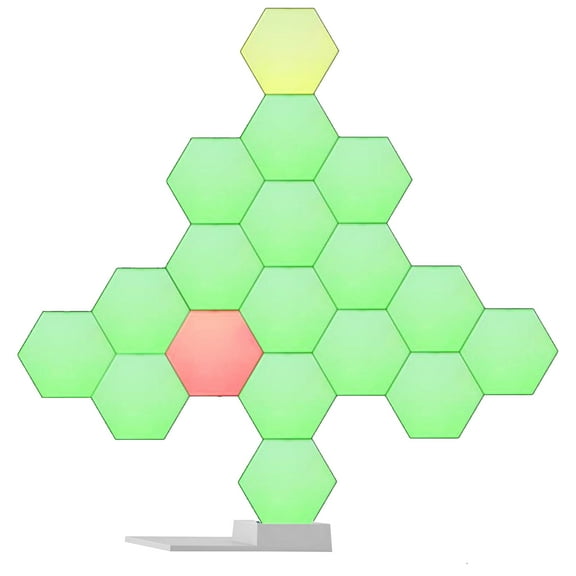 Yescom APP Control 19 Pack Smart LED Light Panels Hexagon Smarter Expansion Kit 16 Million Color Changing Work with Alexa Google for Home&Gaming Room Decor
