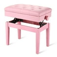 thumbnail image 1 of Yescom Adjustable Duet Piano Bench PU Leather Padded Wooden Keyboard Storage, 1 of 12