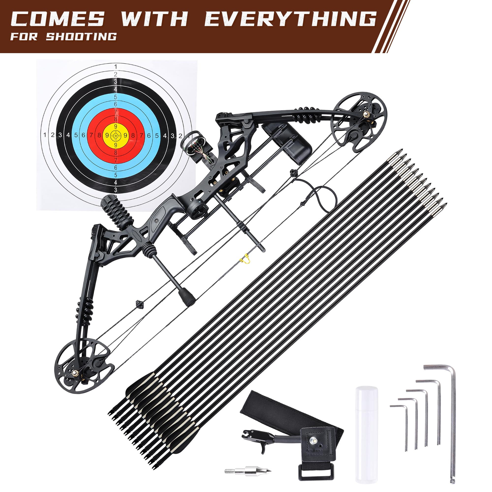 Professional Hunting & Fishing Compound Bow Kit, Adjustable 20