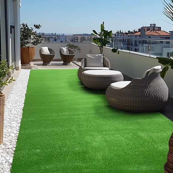 Yescom Artificial Grass Turf Fake Grass Rug Synthetic Lawn Outdoor Indoor Decor 33'x3'x2PCS (198 Sq.Ft) 0.8" Pile Height
