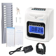 Yescom Attendance Punch Time Clock Employee Payroll Recorder LCD Display with 100 Cards