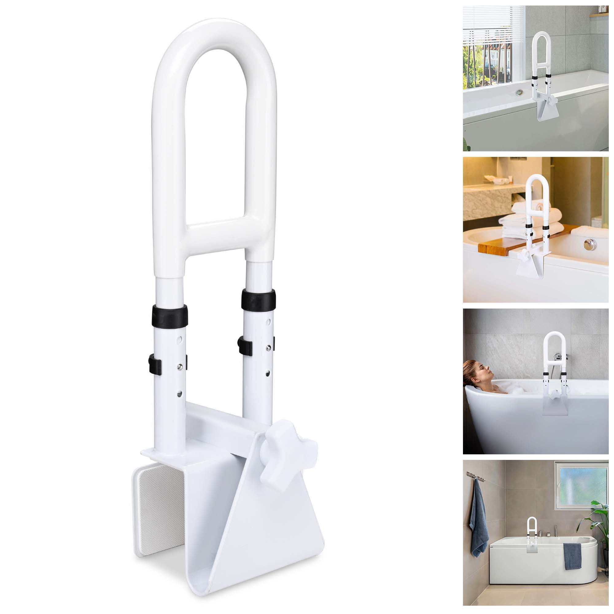 Yescom Bathtub Grab Bar Safety Rail Adjustable Shower Handle Over Side of Tub Locking Clamp 330Lbs Support for Elderly Handicap