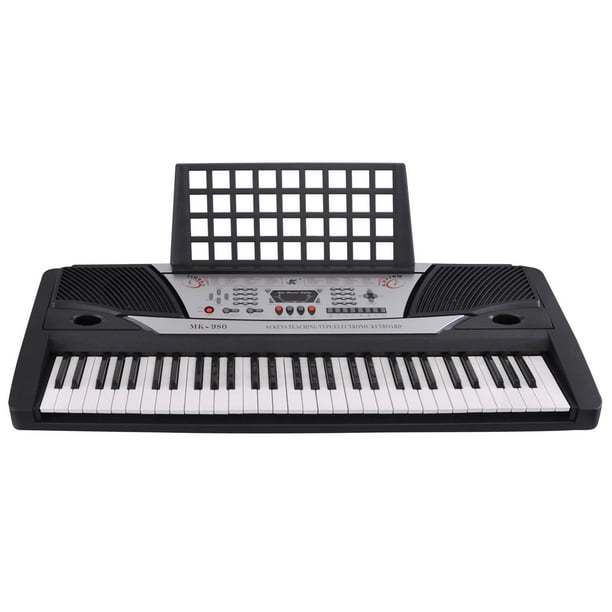Black 61 Key LCD Display Electronic Keyboard 37" Digital