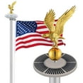 thumbnail image 1 of Yescom Bravery 20ft 13 Gauge Sectional Flag Pole Kit with Solar Powered Light US Flag Gold Eagle Topper, 1 of 8