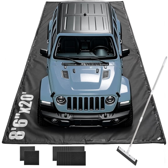 Yescom Containment Mat (8'6"x 20') Non-Slip Garage Floor Mat Heavy Duty Waterproof for Cars SUV Protection from Snow Rain
