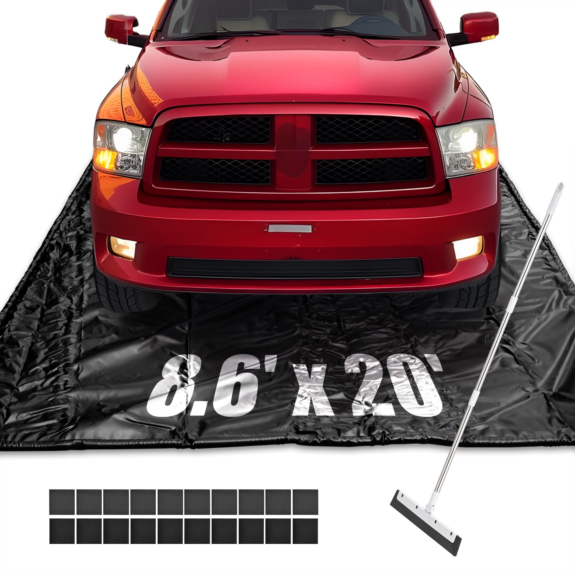 Yescom Containment Mat (8'6"x 20') Non-Slip Garage Floor Mat Heavy Duty ...