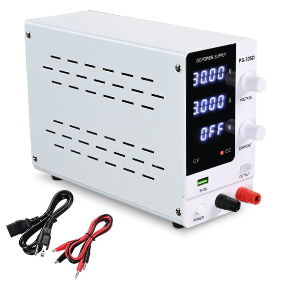 Yescom DC Power Supply Variable 30V 5A Adjustable High Precision Digital w/Power Cord 110V Input