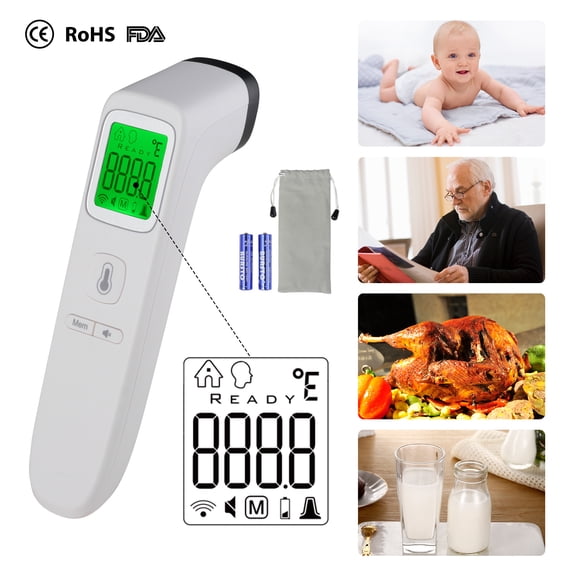 Yescom Digital Infrared Thermometer No Contact Measuring Object Body Memory Function