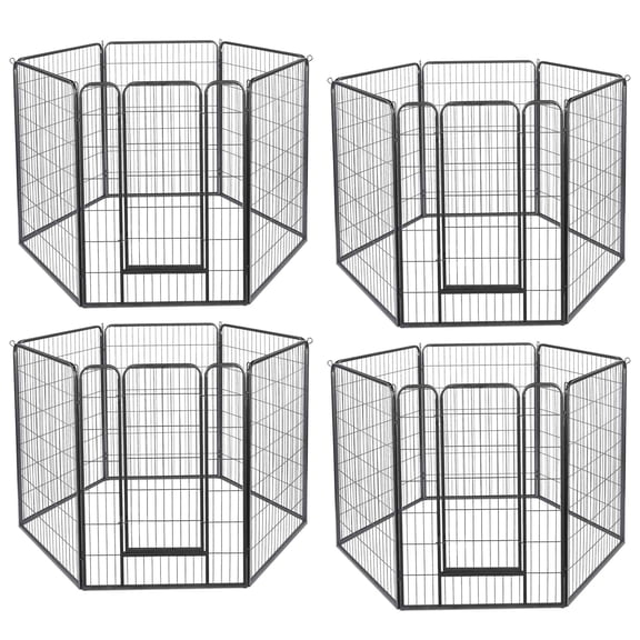 Yescom Dog Playpen 24 Panels 47 inch Height Heavy Duty Outdoor Indoor Camping RV Fence Barrier Metal Puppy Exercise Kennel for Large/Medium/Small Dogs