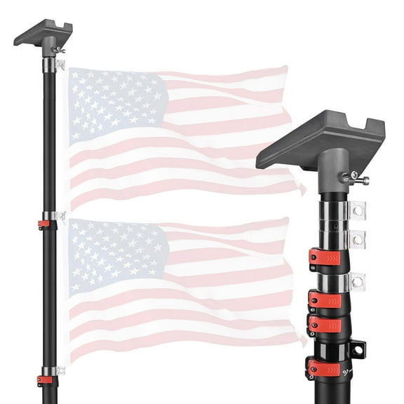 Yescom EZ GO 14FT Starlink Gen3 In Ground Pole Mount with Pipe Adapter Telescopic Flag Pole Kit for Tailgate Party RV Camping