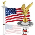 thumbnail image 1 of Yescom EZ GO 25ft Eagle Topper Telescopic Flag Pole Kit Solar Light Outside 3x5' US Flag Ball Top, Silver, 1 of 8