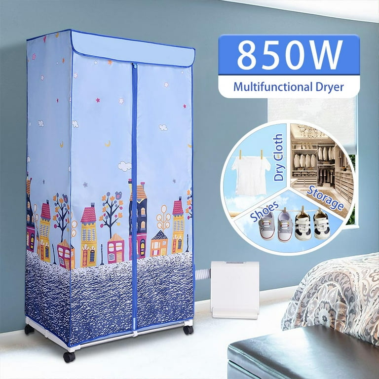 Wzcpcv Portable Dryer for Apartments, 800W Portable Clothes and Shoe Dryer, Electric Pet Hair Dryer, Multifunctional Clothes Dryer with Dry Clothes