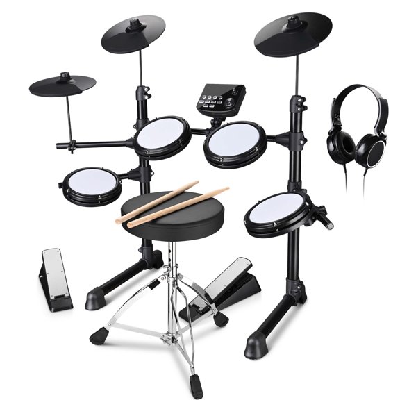 Yescom Electric Drum Set Adult Digital Silent Drum Kit 8" w/ Throne Beginner for Apartment