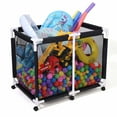 thumbnail image 1 of Yescom Extra Large Mesh Pool Storage Bin 267 Gallon Toys Holder 6 Wheels Rolling Cart Black, 1 of 10
