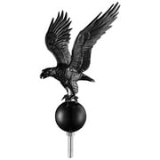 Yescom Flagpole 14" Eagle Topper Gold Finial Ornament for 20/25/30Ft Telescopic Pole Yard Outdoor Black