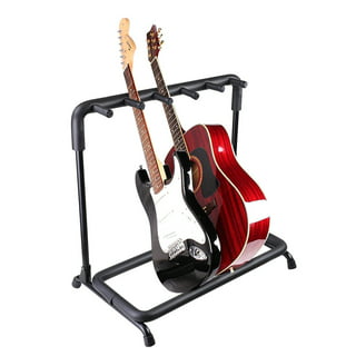 Pyle Multi Guitar Stand 7 Holder Foldable Universal Display Rack - Portable  Black Guitar Holder With No slip Rubber Padding for Classical Acoustic