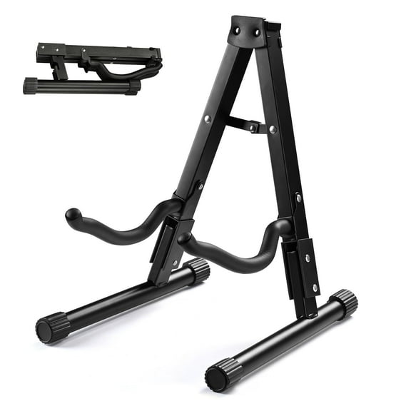 Yescom Folding Guitar Stand Floor A-Frame with Foam Arms Black Instrument Display Stand Universal Fit for Acoustic Guitars Banjo Electric Bass