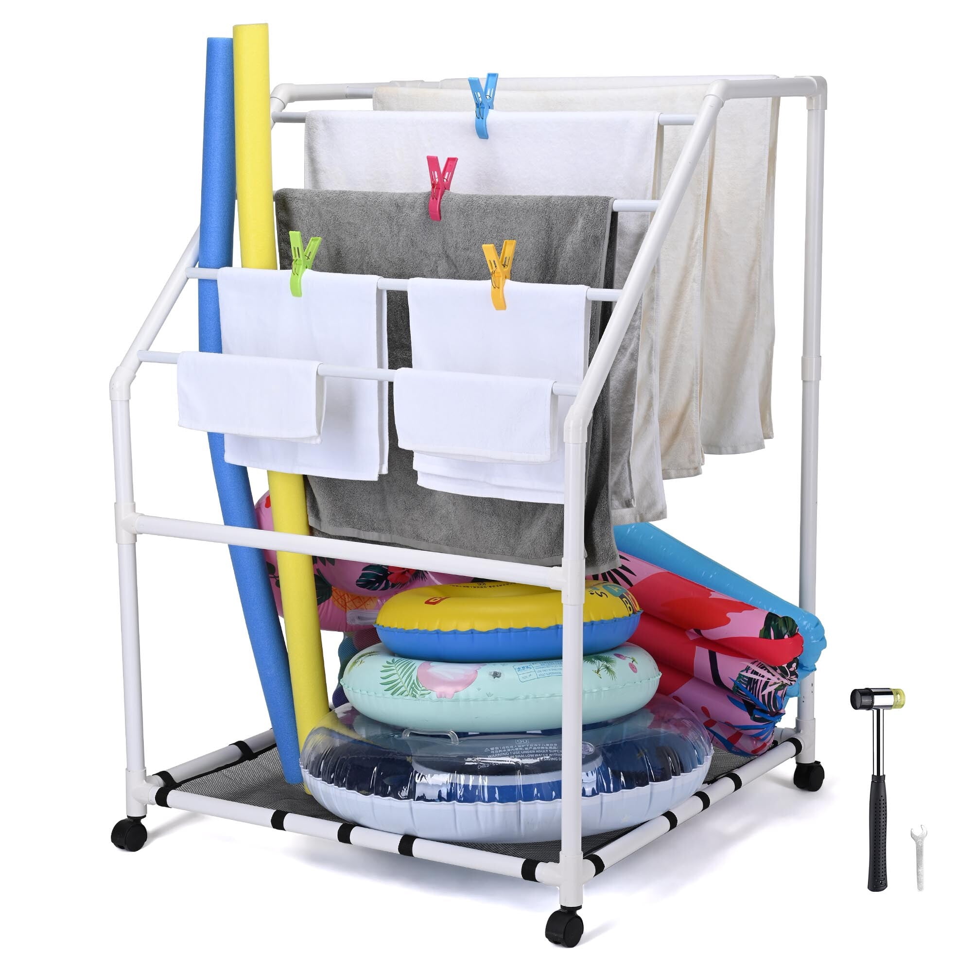 Yescom Pool Towel Holder, 7 Bar, Heavy Duty Black PVC - Walmart.com
