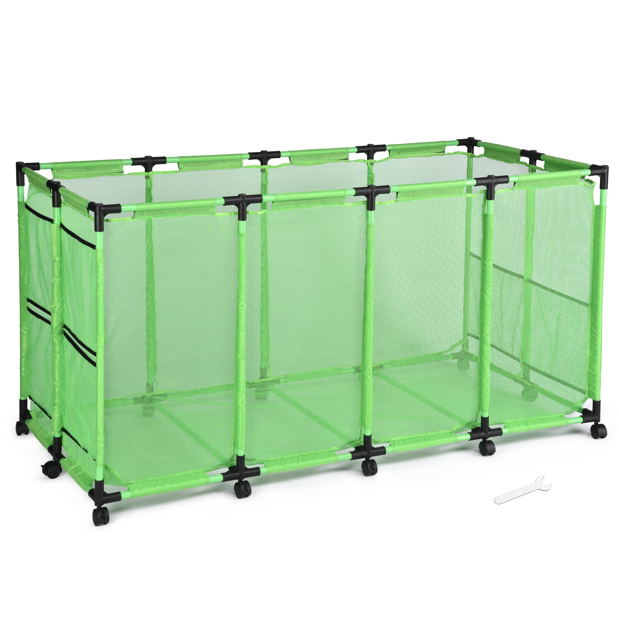 Large Mesh Pool Storage Bin Rolling Cart Toy Float Organizer