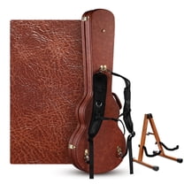 Yescom Les Paul Electric Guitar Hard Case with Backpack Strap & Folding Stand Fits for LP Style, Groove Series Vintage Sunburs