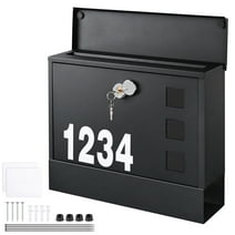 Yescom MailBox Wall-Mounted Large Lockable Letterbox w/ Steel Retrieval Door & 2 Keys for Home Post Security Outdoor