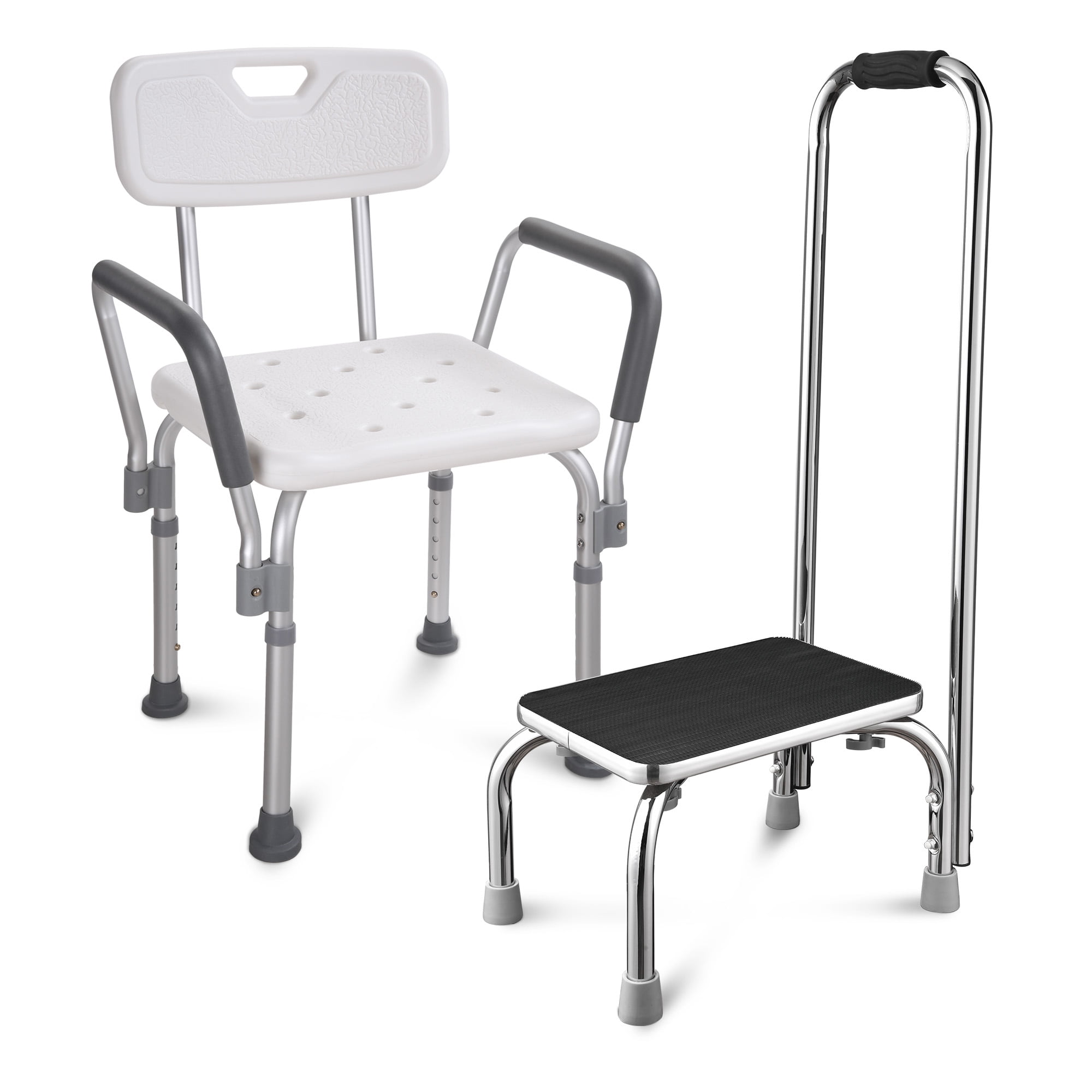 Medical Bath Shower Seat with Portable Step Footstool with